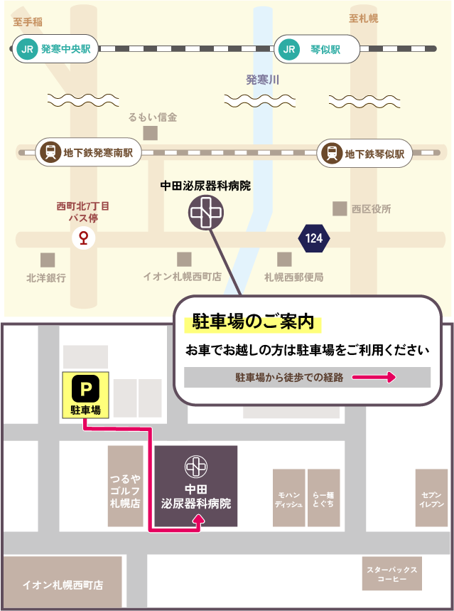 駐車場のご案内 お車でお越しの方は駐車場をご利用ください